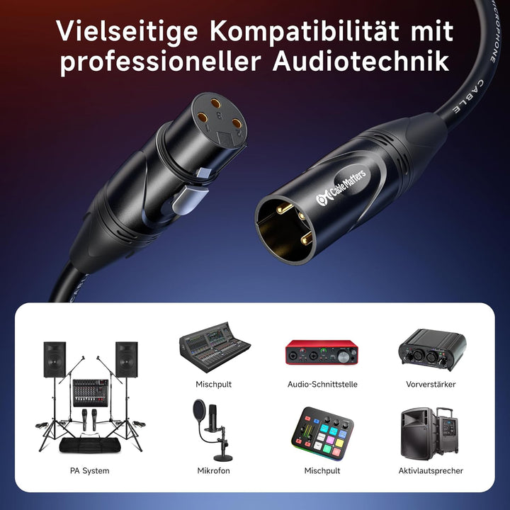 Cable Matters 2er Pack Premium XLR auf XLR Mikrofonkabel 0,9m XLR Kabel, Mikrofon kabel XLR Kabel XL