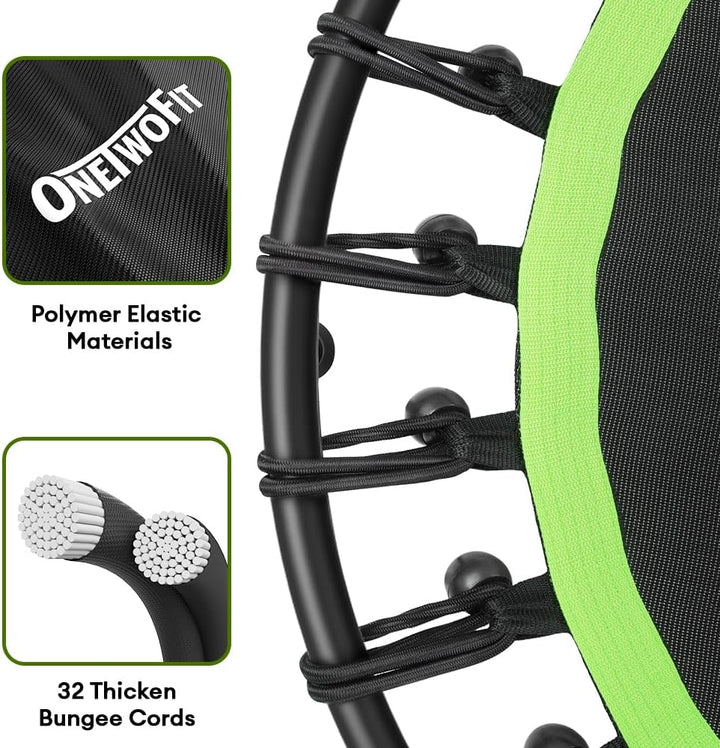 ONETWOFIT 114cm Trampolin lndoor,Rückprall Trampolin für Erwachsene, Leises Mini Trampolin für das O