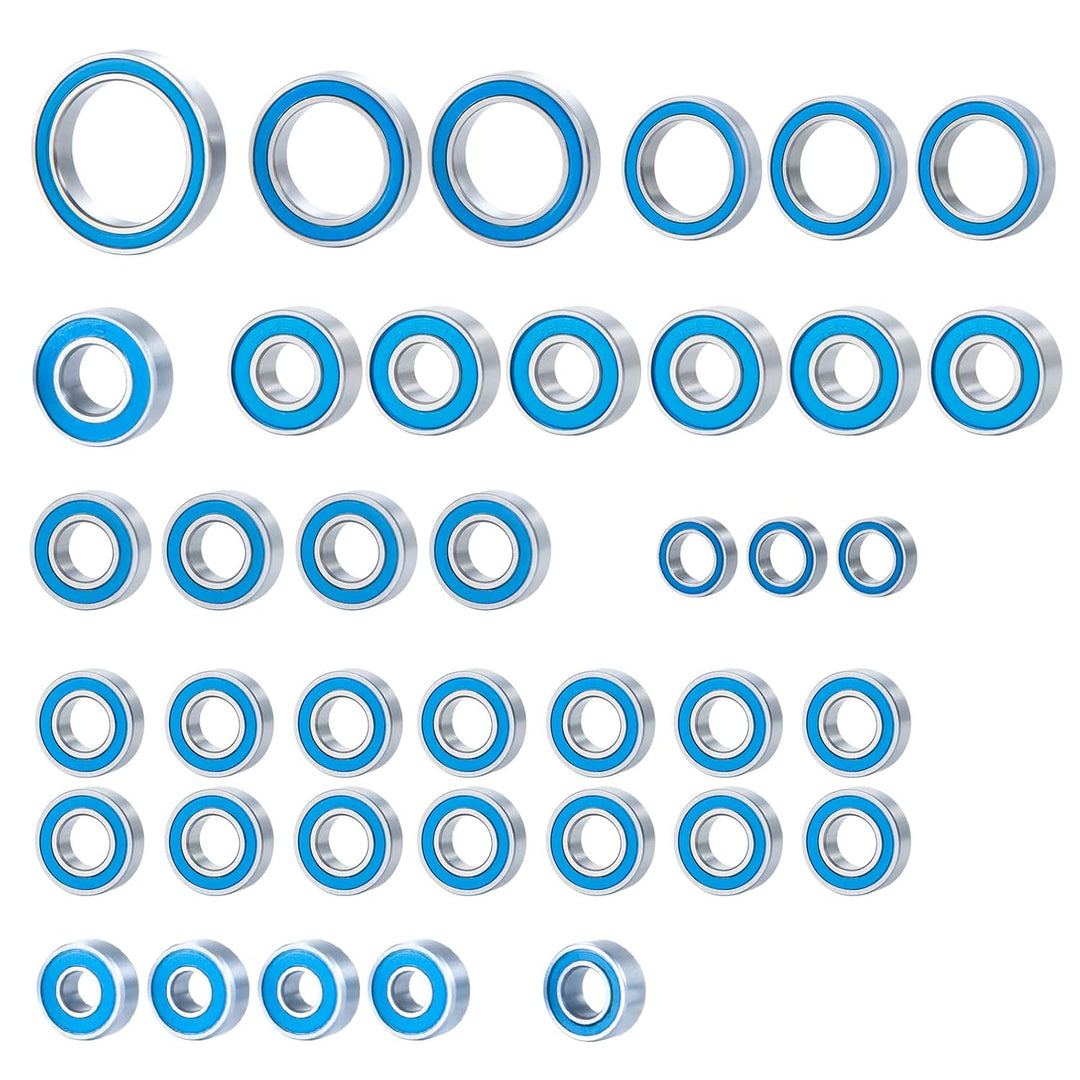 Runup 39 Stück Kugellager, Wheel Hub Axle Bearing Kit 1/10 RC Crawler Car TRX-4 Browco Blue Ball Bea