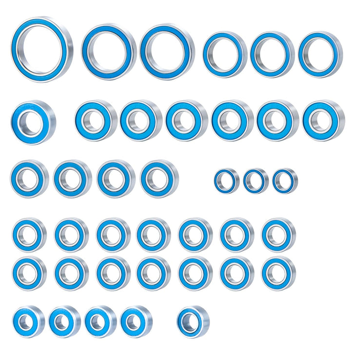 Runup 39 Stück Kugellager, Wheel Hub Axle Bearing Kit 1/10 RC Crawler Car TRX-4 Browco Blue Ball Bea