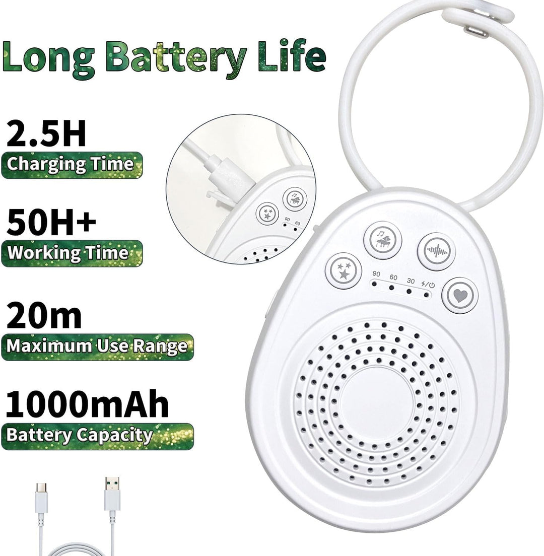 White Noise Machine, Weisses Rauschen Machine für Baby Erwachsene, 20 Beruhigende Klänge, 3 Timer-Ei