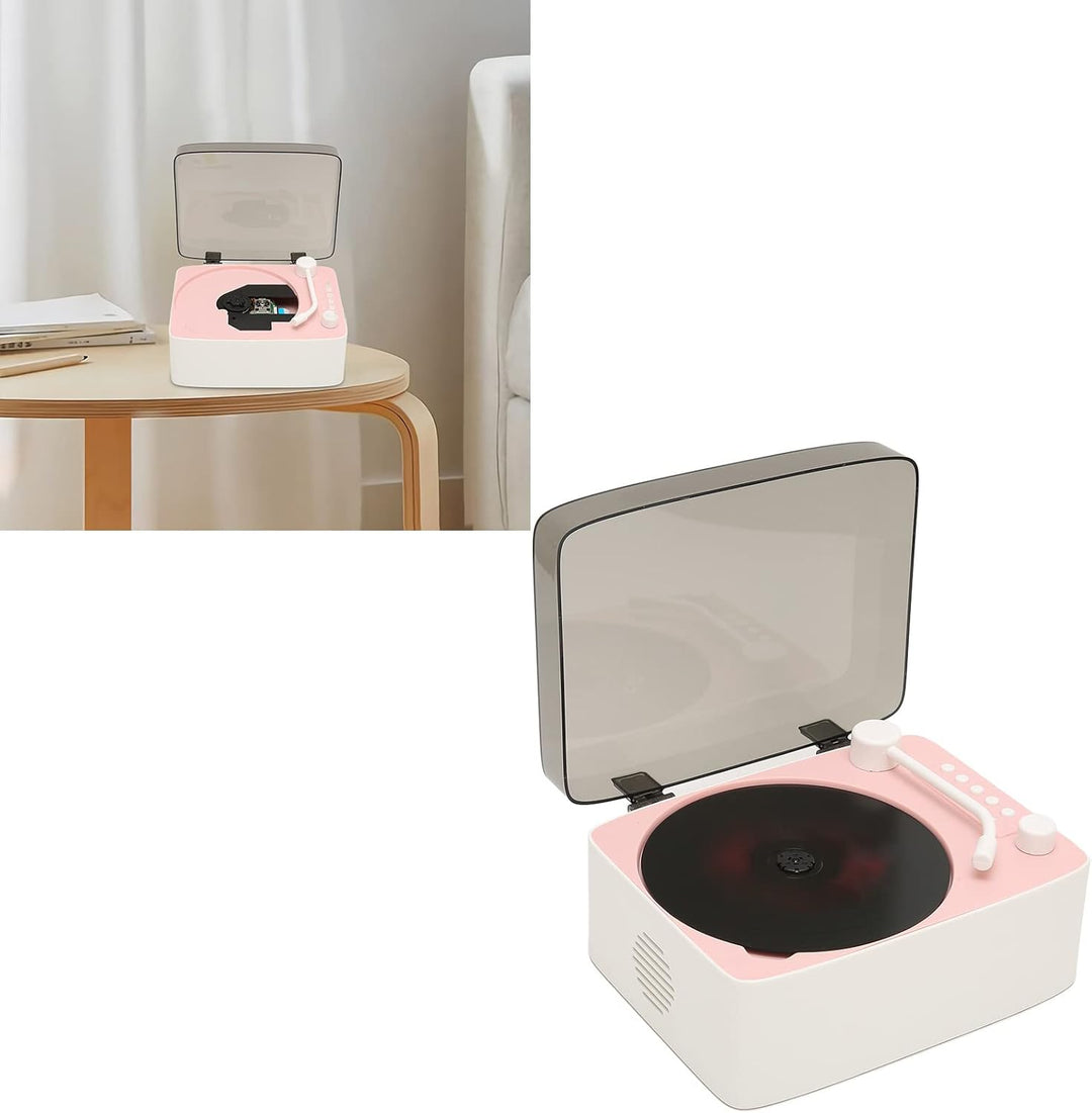 PUSOKEI Tragbarer CD Player mit Bluetooth, Vintage CD Musik Player, Retro Grammophon CD Player, Eing