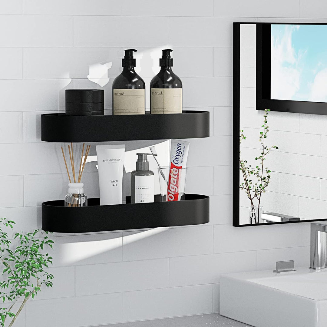 Duschablage Ohne Bohren, Duschregal Badregal Aluminium Selbstklebendem Duschkorb Wandhängend Matte