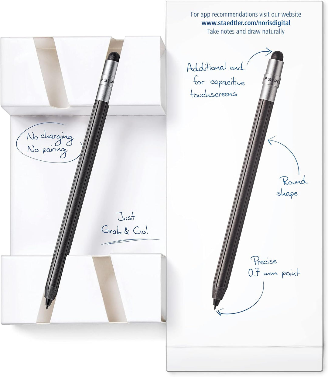 STAEDTLER Noris digital Mini 180M 22 Set, ein 2 in 1 Stylus-Eingabestift für digitales Schreiben und