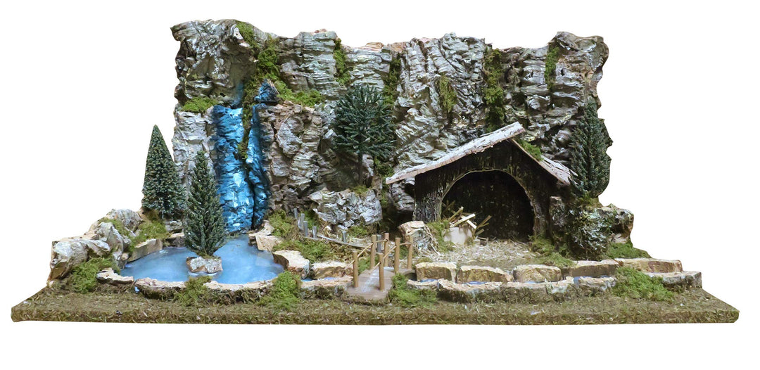 Ferrari & Arrighetti Holzlandschaft mit hellem Fluss, Holz, Mehrfarbig, Einheitsgrösse