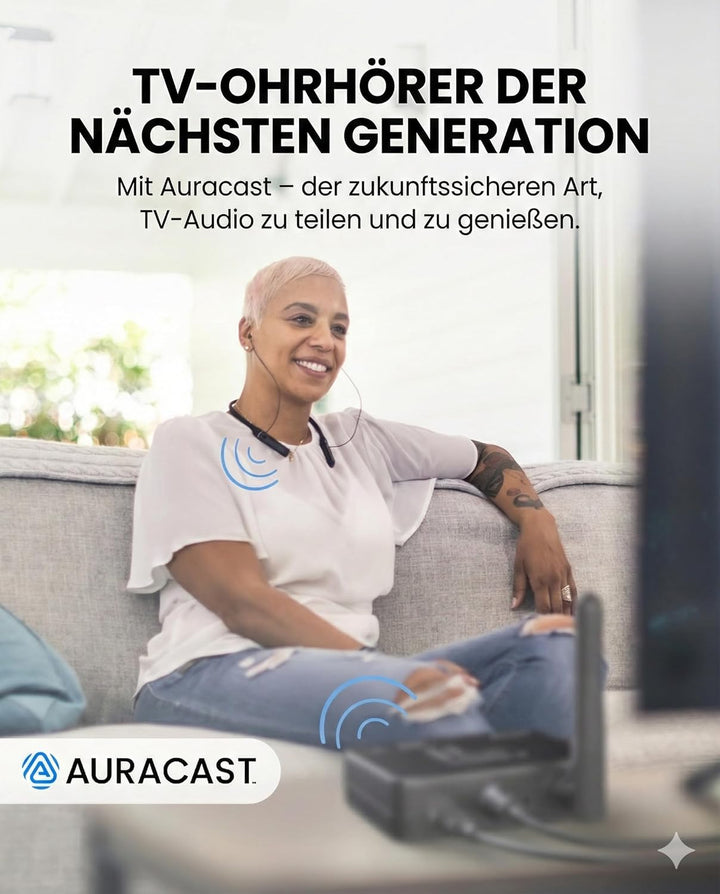 Avantree Aura Loop – Next-Gen Funkkopfhörer Kabellos für TV Fernseher mit Auracast & Ladestation, 3