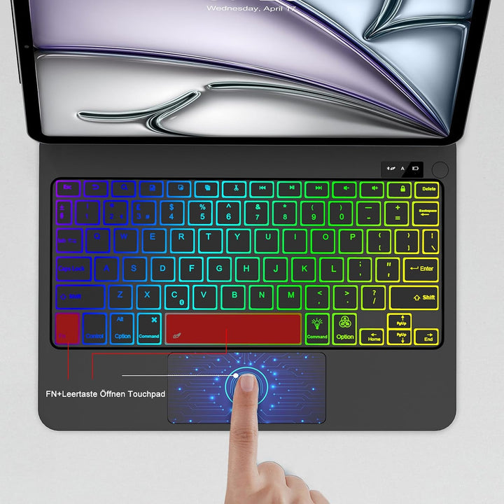 JADEMALL Magic Keyboard Hülle für iPad Air 11" M4 2026/M3 2025/M2 2024 - Deutsches QWERTZ Layout Tas