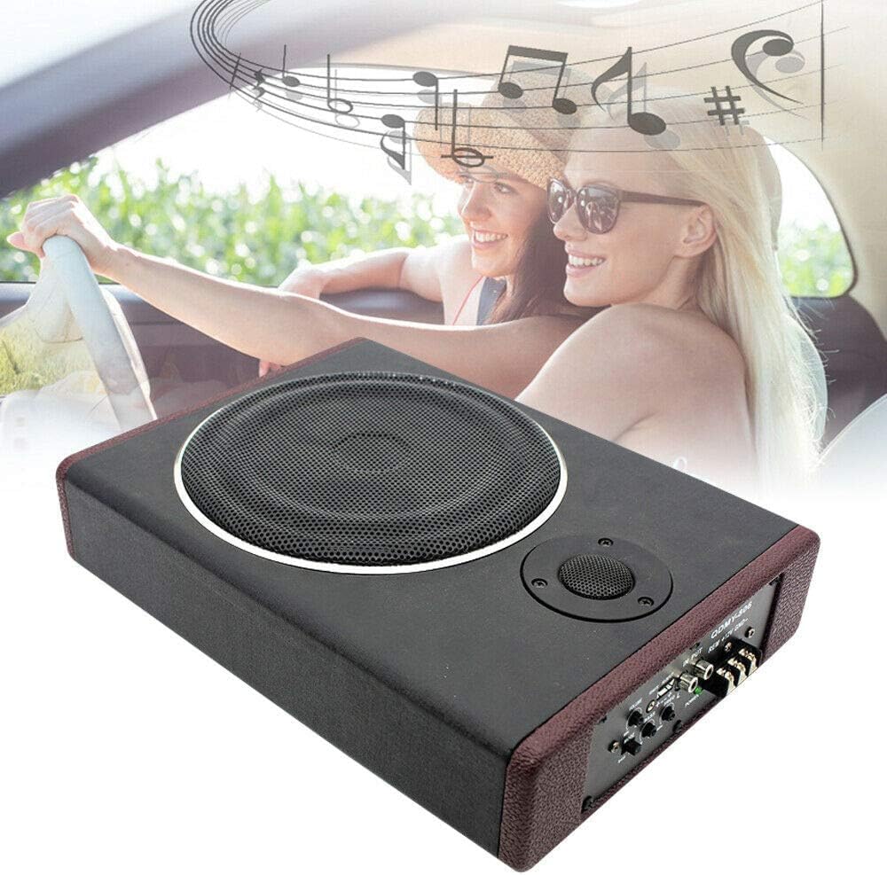 8'' Subwoofer Aktiv, 600W 12V Auto Untersitz Subwoofer Aktiv Bassbox Ultradünner Kompakt Car Audio