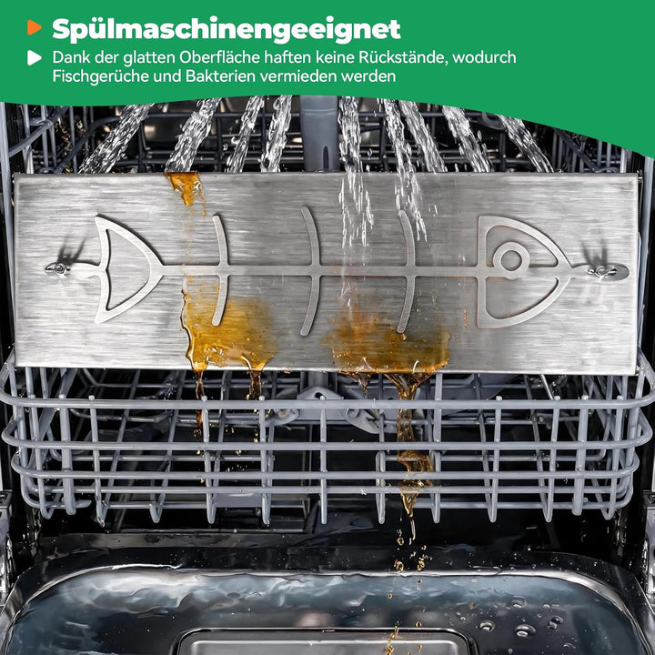 WELL GRILL Flammlachsbrett Edelstahl Lachsbrett Fisch Grillhalter | Grillzubehör für Feuerschale und