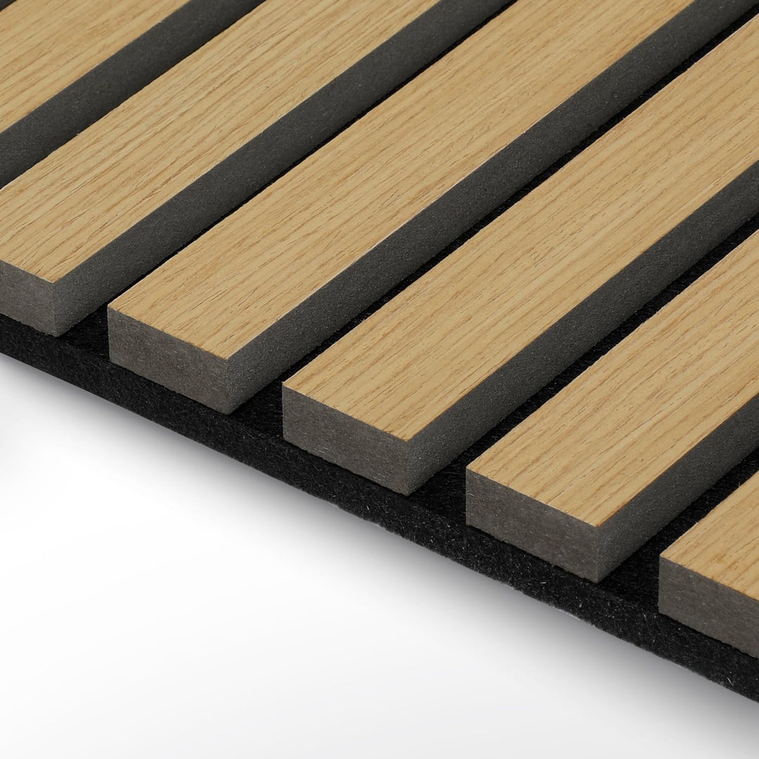Akustikpaneele Holz 1,44㎡ - 2er Set 120x60cm Natürliche Eiche Wandpaneele, 3D Wandverkleidung für Wo