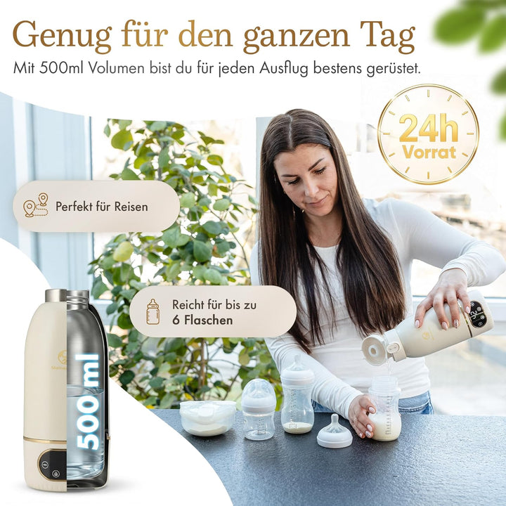 Tragbarer Flaschenwärmer für Babyflaschen – Baby Bottle Warmer mit Akku für unterwegs – präzise Temp