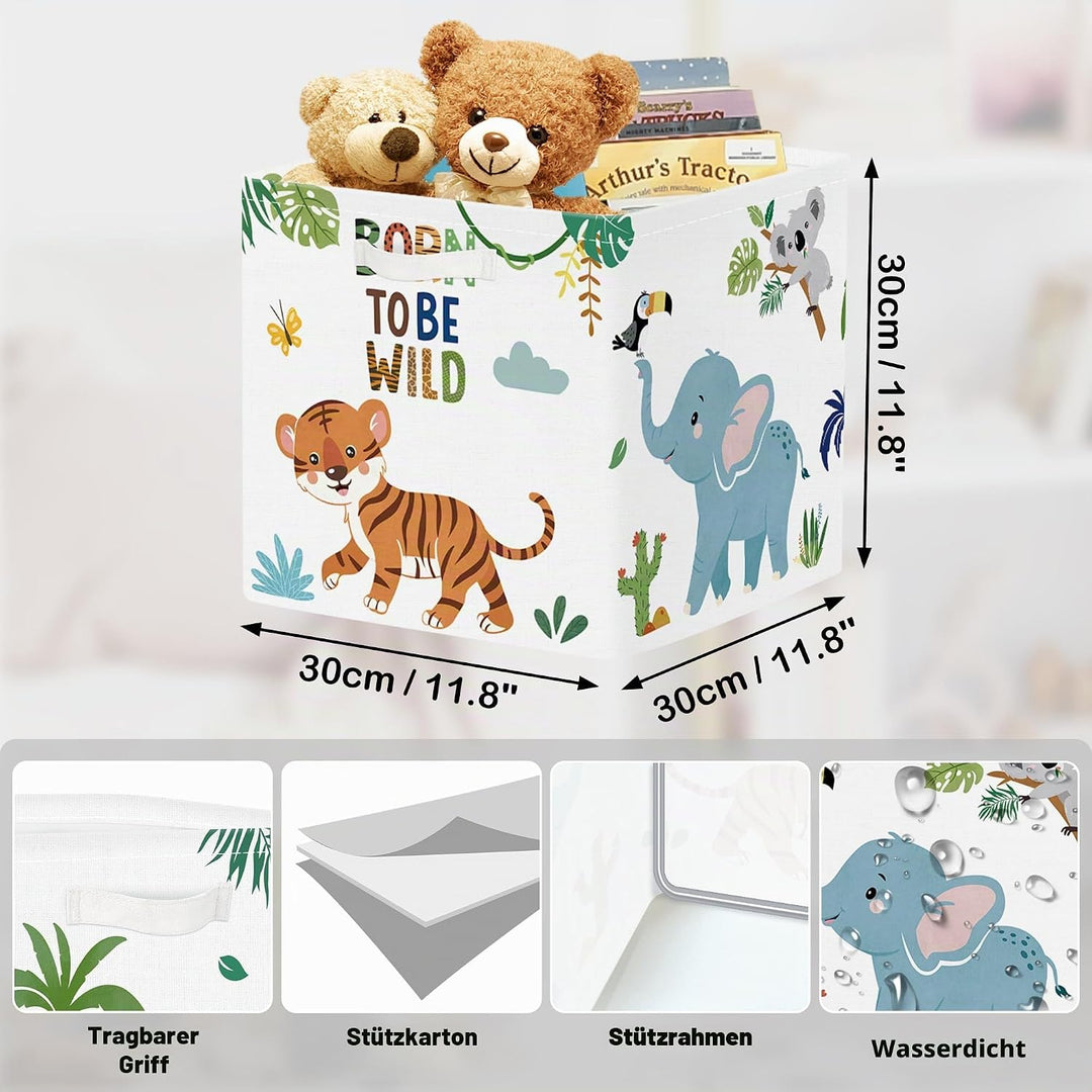 30cm Aufbewahrungsbox 3 Stück Waldtieren Aufbewahrungskorb Kinder Faltbar Koala Aufbewahrungswürfel