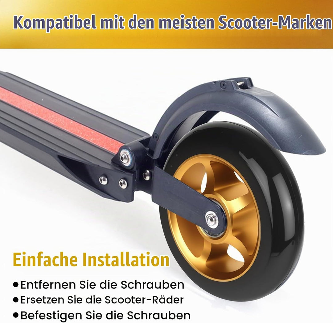 Stunt Scooter Rollen100mm, 2 Stück Stunt Scooter Räder Ersatzräder mit ABEC/ 9 Kugellager/Härtegrad