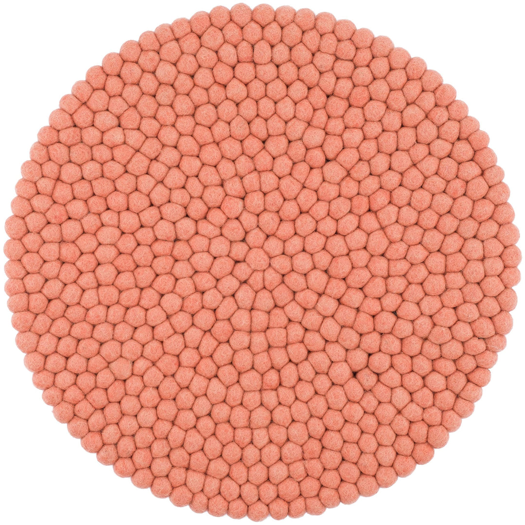 myfelt Filzkugel Sitzauflage Stuhlauflage - Lea - rund, Ø 36 cm, Lachsfarben, Lachsfarben