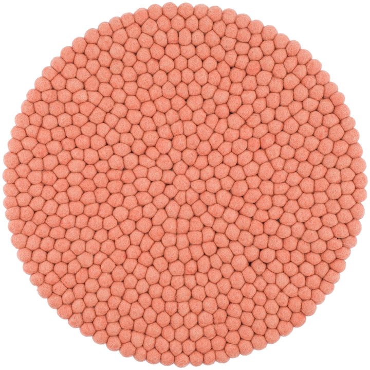 myfelt Filzkugel Sitzauflage Stuhlauflage - Lea - rund, Ø 36 cm, Lachsfarben, Lachsfarben