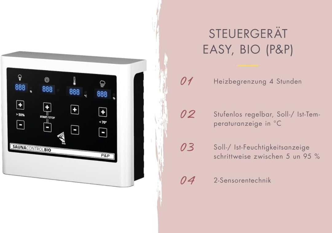 Karibu Steuergerät Easy Bio Plug &amp; Play schwarz, B x T x H: 32,5 x 24 x 13 cm, für Saunaöfen, Steuer