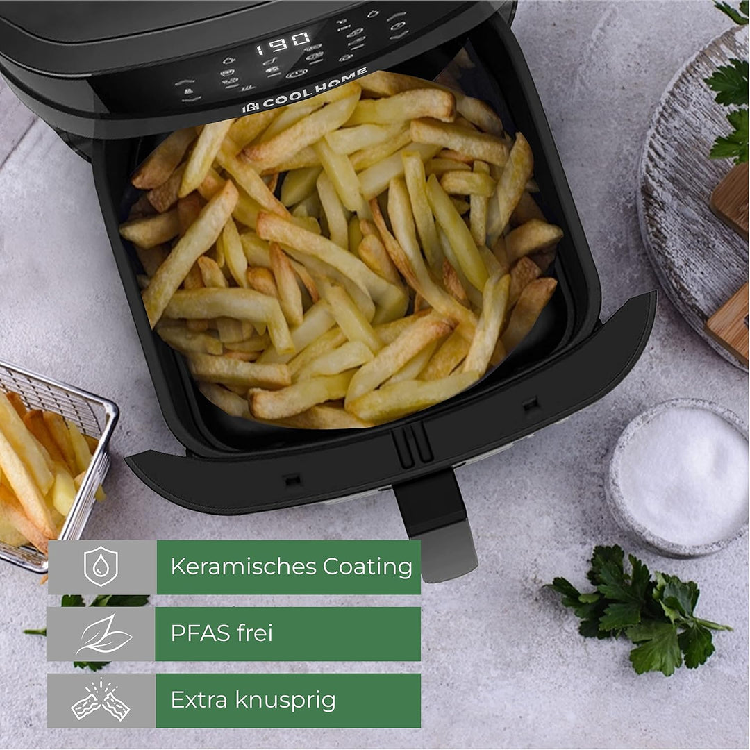 AF23 Airfryer XXL Deluxe - 6,5 Liter - Heissluftfritteuse mit Keramikbeschichtung - schwarz