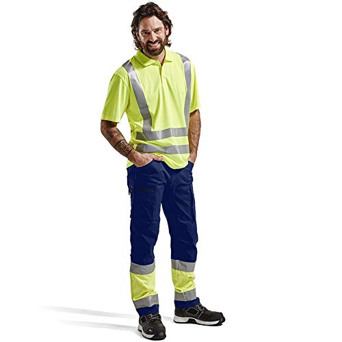 Blaklader 15511811 Hochsichtige Hose mit Stretch, Marineblau/Gelb, grootte D88, D88