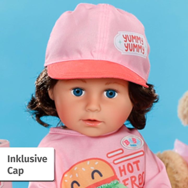 Baby Born Snack Shop Outfit, Outfit mit Cap, Schuhen und Rucksack für 43cm Puppen, 835944 Zapf Creat