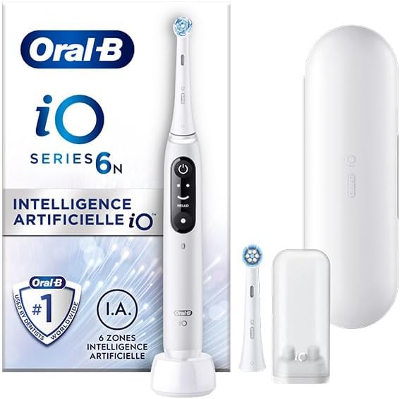 Oral-B iO 6N Elektrische Zahnbürste, Weiss, Reiseetui