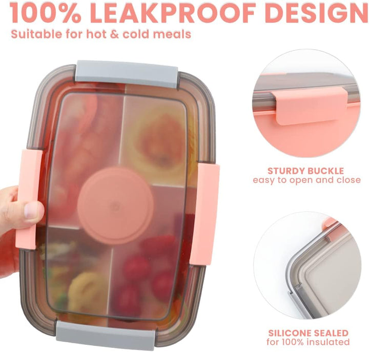 Bugucat Lunchbox Erwachsene 2000ML 2 Set,Auslaufsichere Brotdose Erwachsene Bento Box mit Fächern fü
