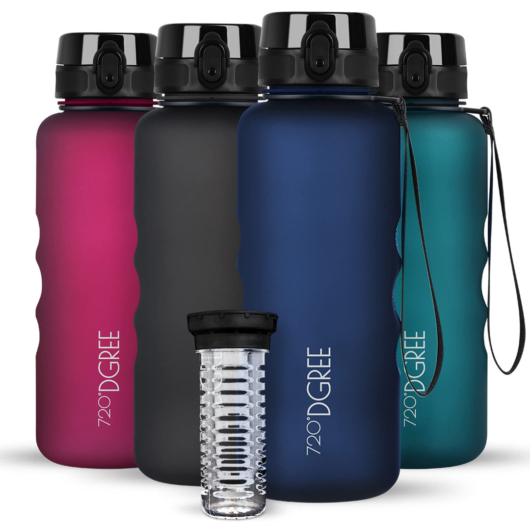 720°DGREE Trinkflasche 1,5l “uberBottle“ +Früchtebehälter - BPA-Frei, Auslaufsicher - Wasserflasche