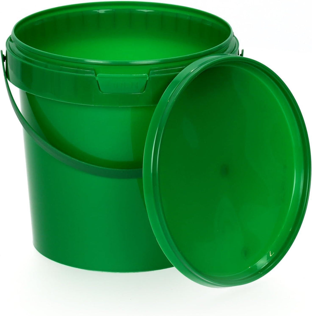 BenBow Eimer mit Deckel 1l grün 5X 1 Liter - lebensmittelecht, stabil, luftdicht, auslaufsicher, ger