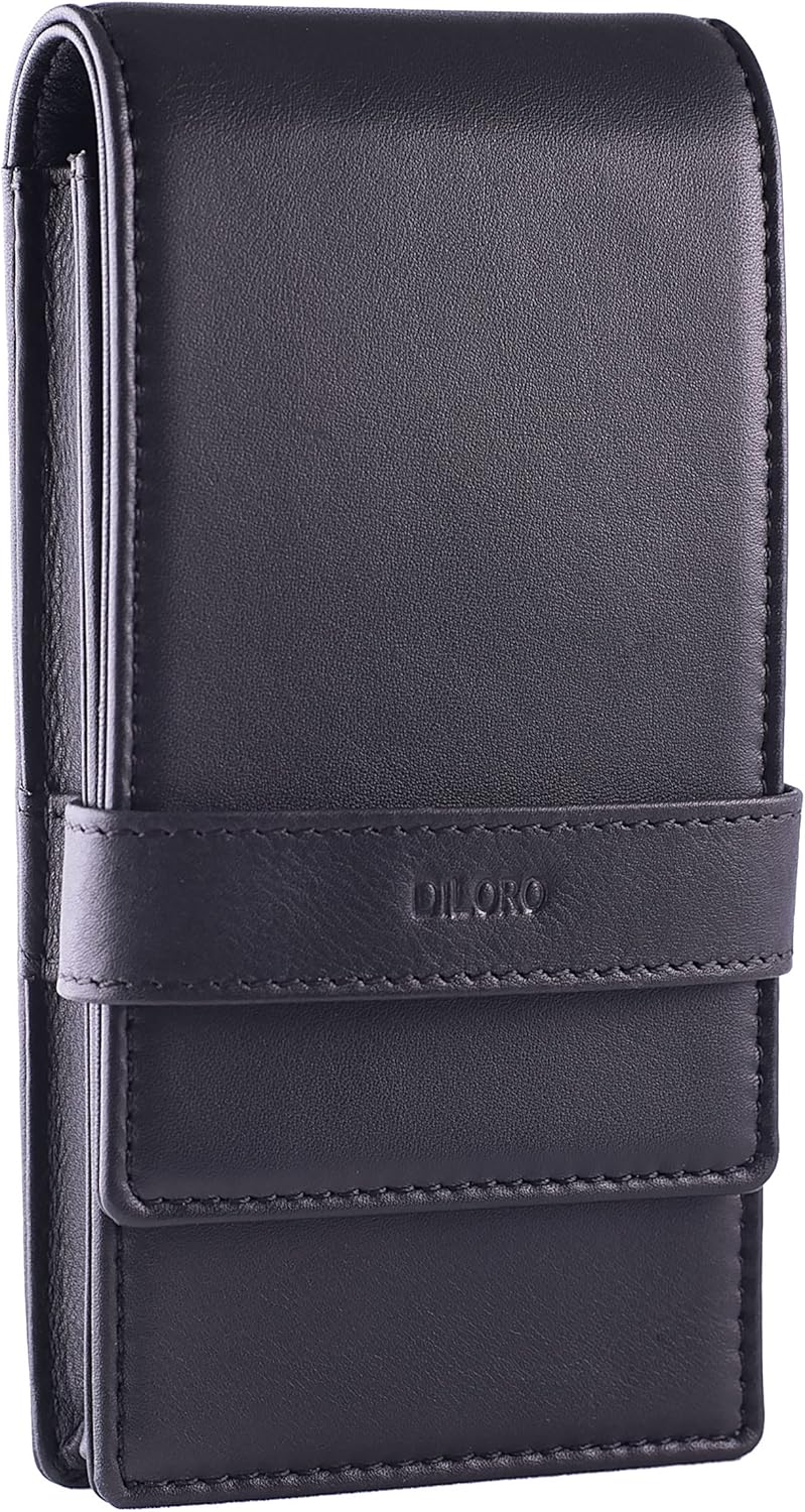 DiLoro 2 Jahre Garantie Leder Quad Pen Fall Bleistift Tasche Halter für vier Füllfederhalter Kugelsc