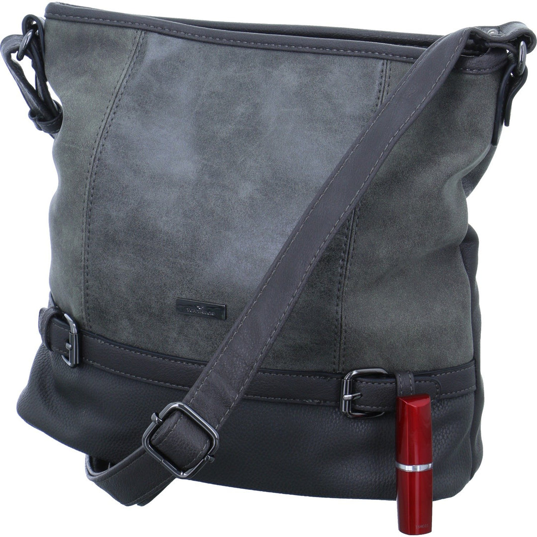 TOM TAILOR bags Juna Damen Hobo Bag Schultertasche 30 x 10 x 28 Grau, 30 x 10 x 28 Grau