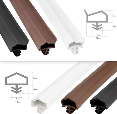 DQ-PP Türdichtung | Schwarz | 30 Meter | TPE Gummi | STD-05 | Falzbreite: 12mm Nutbreite: 4mm | Zimm