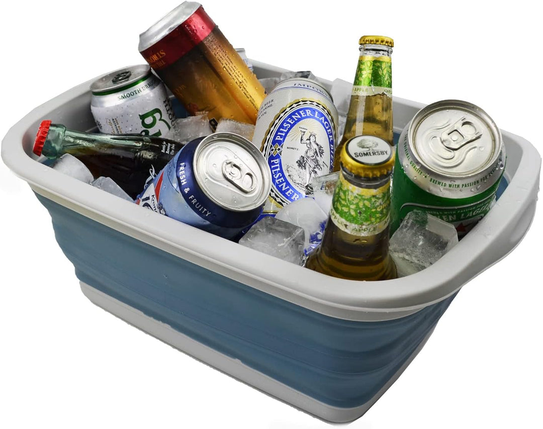 SAMMART 10L Faltbare Wanne – Faltbare Geschirrwanne – Tragbares Waschbecken – Platzsparende Kunststo