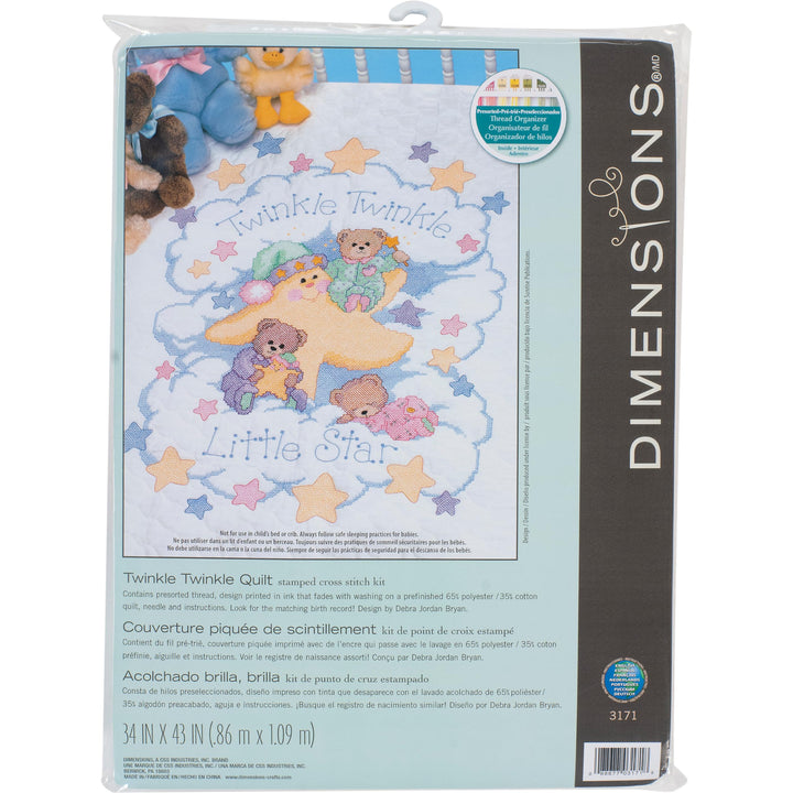 Dimensions Quilt-Set Kreuzstich (inkl. Vorlage, Nadel und Anleitung), Twinkle Twinkle Twinkle Steppd