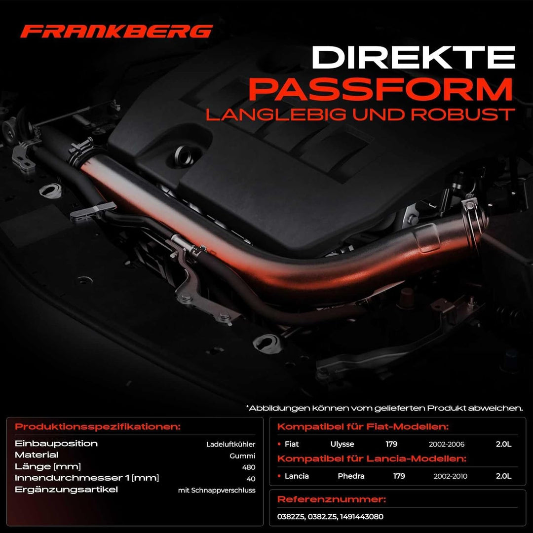 Ladeluftschlauch Turboschlauch für Ulysse 179AX Phedra 179 2.0L Diesel MPV 2002-2010 0382Z5