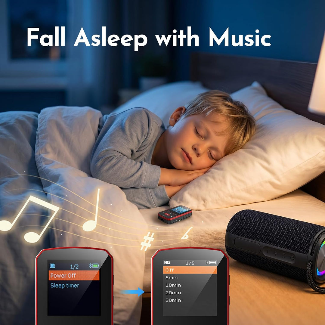 64GB MP3 Player Bluetooth 5.3, Clip Sport Musikplayer mit Blindbedienung, Tragbarer 29g Mini Audiopl