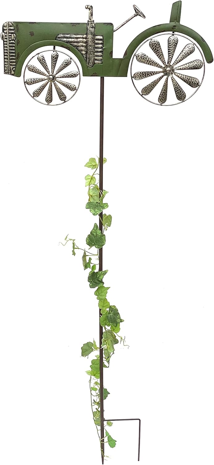 DanDiBo Gartenstecker Metall Traktor XL 135 cm Trecker Grün 96005 Windspiel Windrad Wetterfest Garte