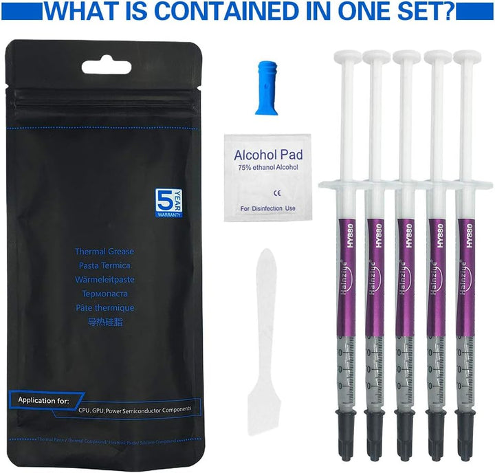 10 Pack Wärmeleitpaste Kit (5.15W/MK 1G/PCS) Hochleistungs-CPU-Wärmeleitpaste Compound, Kohlenstoffb