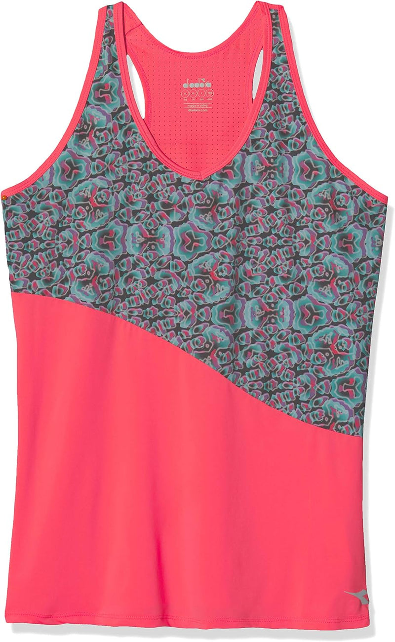 Diadora Sport Damen 102172904 L Regular Fit Tank Top XS Corallo Fluo, XS Corallo Fluo