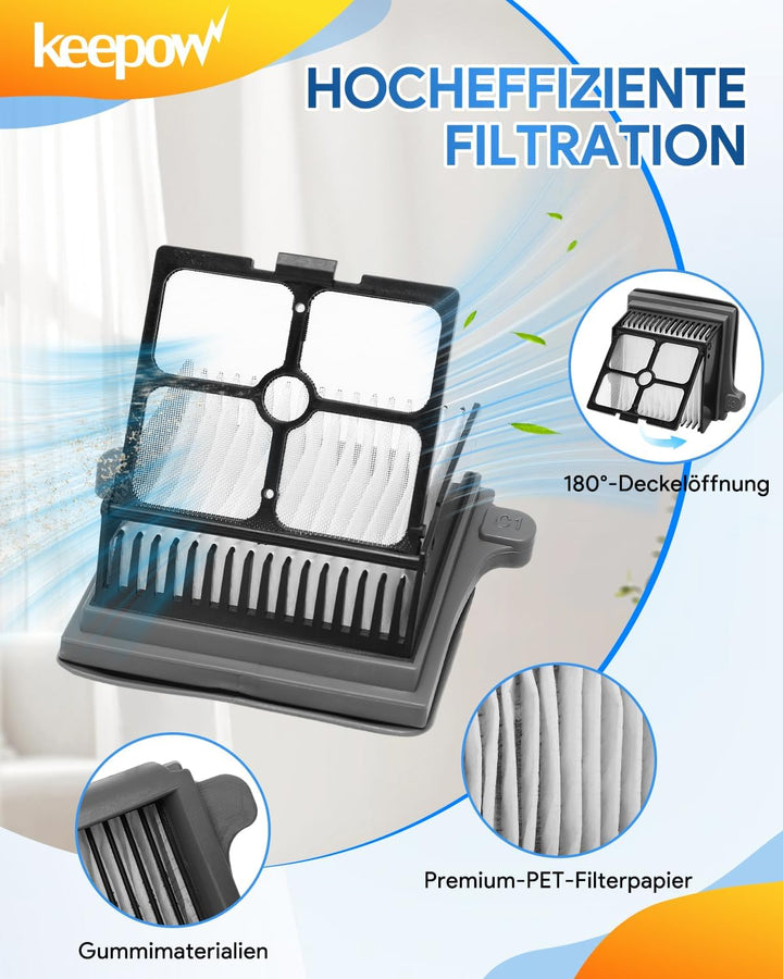 KEEPOW 7 Stück Zubehörset für Tineco Floor One S7 Pro/Floor One S6 Nass-und Trockensauger, Ersatzbür