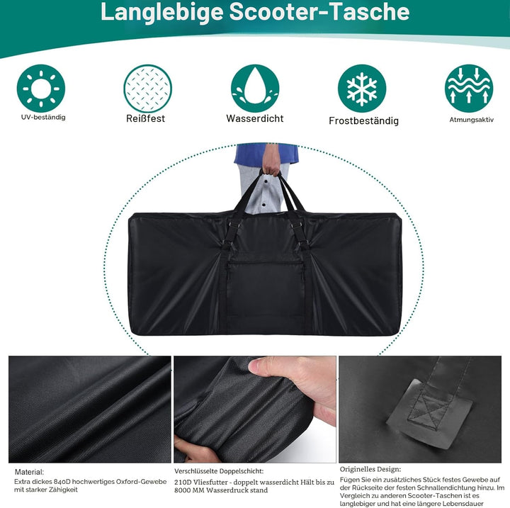 Scooter Tasche,Verbessert 900D Oxford Tasche für E-Scooter Wasserdicht，Universell E Roller tasche mi