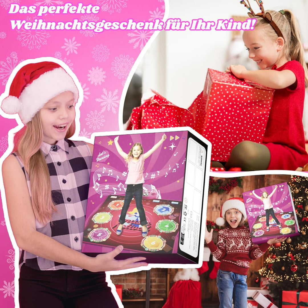 Tanzmatte für Kinder ab 3 4 5 6 7 8 9 10 11 12 Jahre, Spielteppich Mädchen Spielzeug ab 3-12 Jahre,