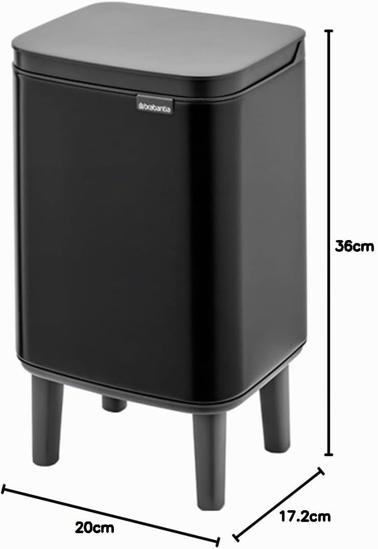 Brabantia - Mülleimer Bo Hi 4L mit Soft-Close-Deckel, herausnehmbarem Inneneimer und Transportgriff