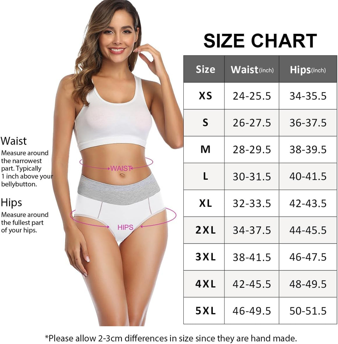 wirarpa Unterhosen Damen Baumwolle Unterwäsche Frauen Taillenslip Hohe Taille Slip 5er Pack XL Mehrf