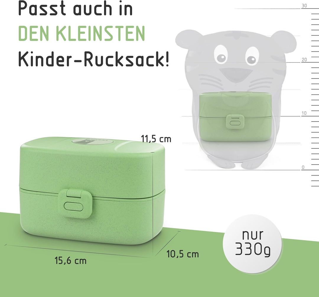 Bento Box für Kinder inkl. GRATIS Namensticker - Auslaufsichere Lunchbox mit Fächern - Nachhaltige B