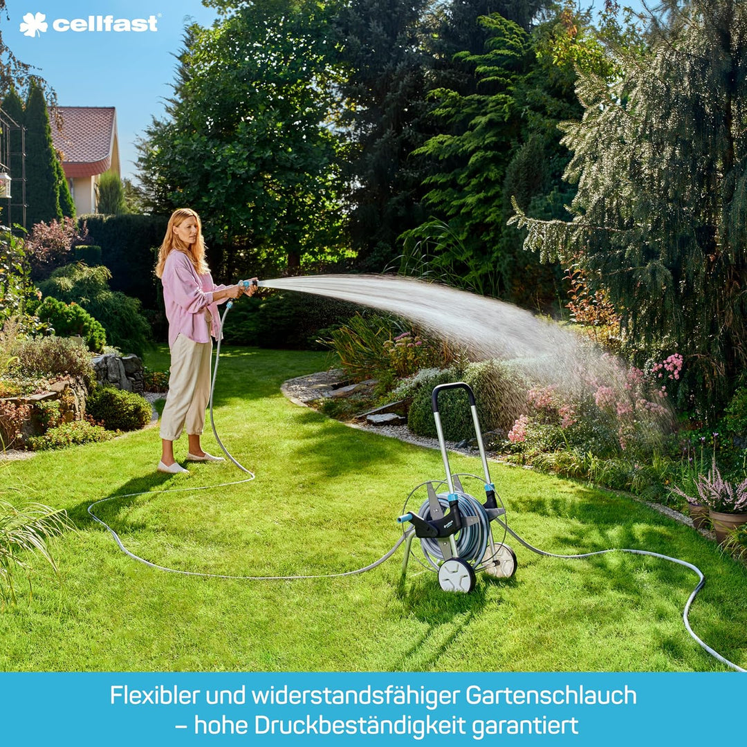 Cellfast Gartenschlauch SET PLUS 3-lagiger Wasserchlauch mit dauerhafter Verstärkung aus Garn höchst