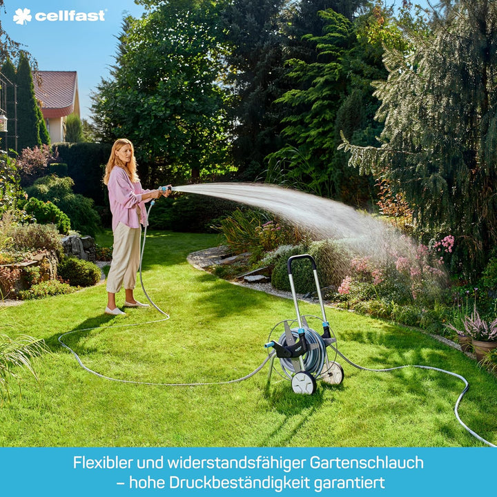 Cellfast Gartenschlauch SET PLUS 3-lagiger Wasserchlauch mit dauerhafter Verstärkung aus Garn höchst