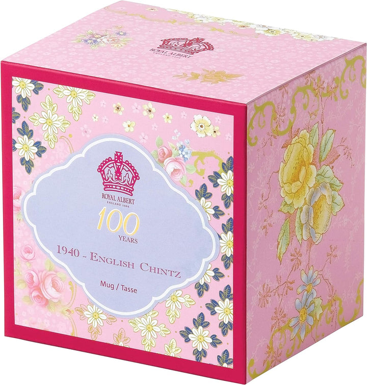 100 Years by Royal Albert 1940 English Chintz Becher, Weiss, 0,4 l German Chintz Tasse, German Chint
