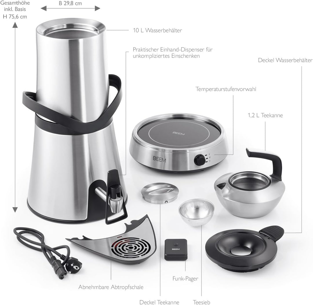 BEEM AMIRA Samowar | 10L Wasserbehälter, Induktionstechnologie, automatischer Leerlaufschutz & stilv