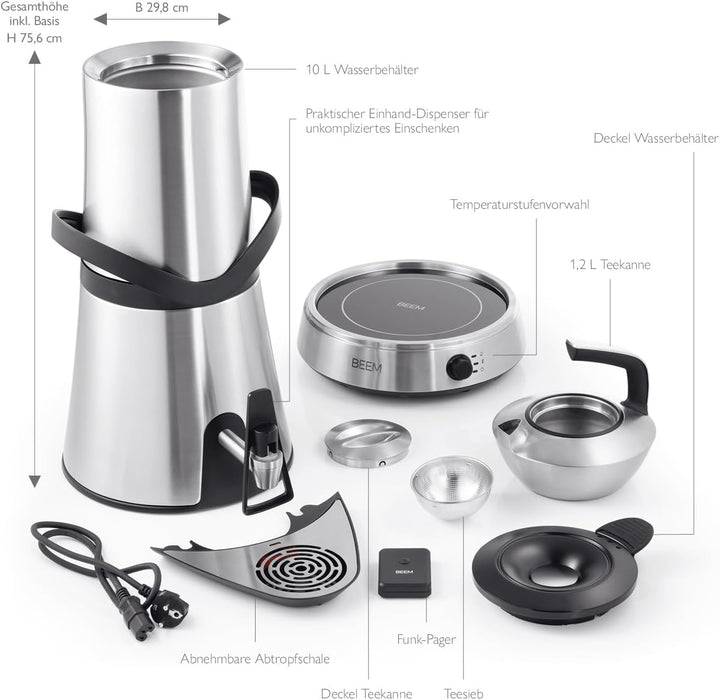 BEEM AMIRA Samowar | 10L Wasserbehälter, Induktionstechnologie, automatischer Leerlaufschutz & stilv