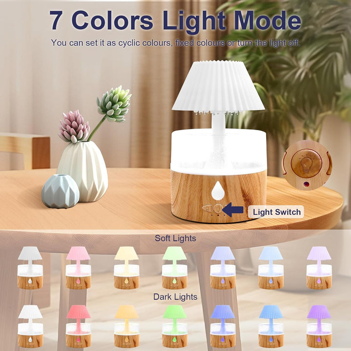 Regenwolken Luftbefeuchter, 3 in 1 Aroma Diffuser/Luftbefeuchter/7 Farben LED Nachtlicht, Raumbefeuc