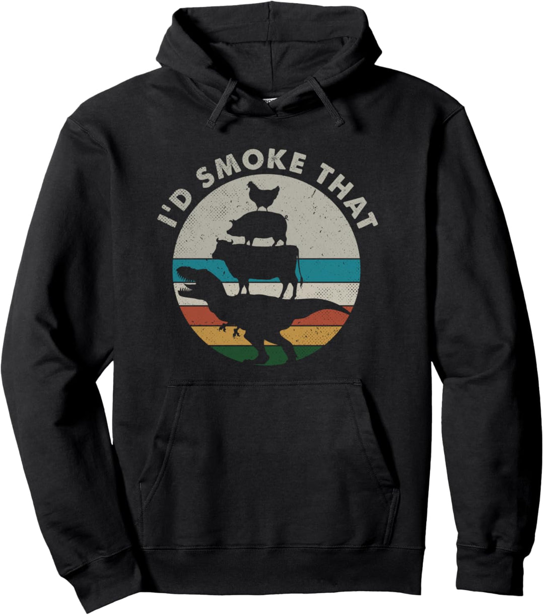 I'd Smoke That Funny BBQ Vintage Meat Smoker Grill Retro Pullover Hoodie